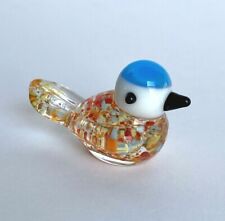 Miniature Mini Glass Bird Figurine Multi-Color Bird  1 1/4