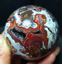 TOP 421.G Natural Polished Mexico Banded Agate Crystal Sphere Ball Healing WD782 picture