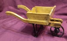 Vintage Miniature Wooden and Metal Decorative Wheelbarrow picture