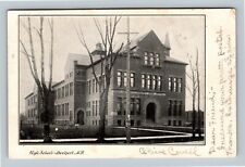 Lockport NY, High School Building, Street View, New York c1907 Vintage Postcard picture