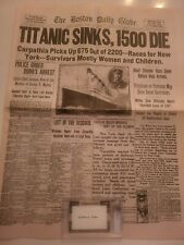 Titanic Last Survivor Autograph With Newspaper picture