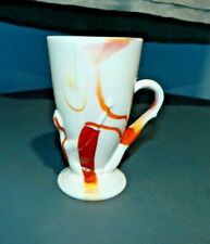 BOTTOMS DOWN NUDE WOMAN MUG Red Yellow White Slag Glass ART DECO STYLE B picture