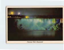 Postcard American Falls Illuminated Niagara Falls New York USA picture