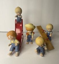 1980s Lot Of  5 Enesco Country Cousins Figurines Slide & See Saw picture