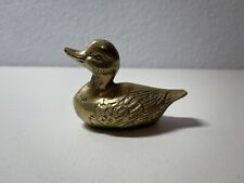 Vintage Small Solid Brass Duck Paperweight/Figurine picture