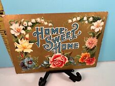 Antique embossed gold gilded Home Sweet Home adorned flowers Postcard. picture