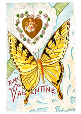 1911 Postmarked VALENTINES DAY Postcard Original Antique Paper Vintage Ephemera picture