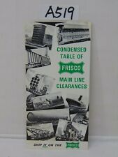 VINTAGE FRISCO RAILROAD BROCHURE PAMPHLET CONDENSED TABLE OF MAIN CLEARANCES  picture