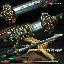 Traditional Chinese Ming Dynasty Ebony Clay Tempered Folded Sword Yongle Jian永乐剑 picture