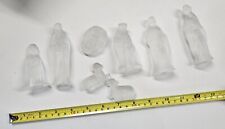 Vintage Frosted Glass Nativity Set 8 Piece picture