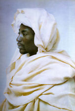 Oil painting Jose Tapiro y Baro - Male portrait Black Man in white turban canvas picture