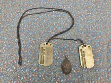 1942 World War II US Army Military Dog Tags Set/2 With Sterling St Christopher picture