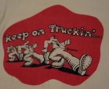 Vtg 60s Robert Crumb KEEP ON TRUCKIN Trucking T-Shirt Ringer Tee Sz Small  RARE picture