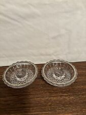 Candleholders Cut Diamond Crystal Glass Silver Like Trim Set Of 2 picture