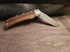 Gerber 10008 Hunter III Folding Knife Ebony Wood Sheath Sakai Japan 1980's picture