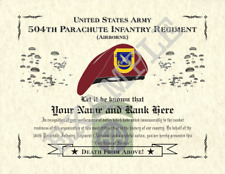 504th Parachute Infantry Regiment (A) Personalized Art Print 8.5 x 11 (JUMP) picture