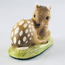 West Craft Hand-Painted Ceramic Deer Figurine Laying Grass Home Decor Christmas picture