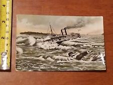 RARE OLD VINTAGE POSTCARD 1907 MONTREAL CORSICAN IN LACHINE RAPIDS picture