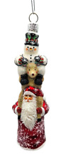 Patricia Breen Ketchikan Totem Red Snowman Santa Claus Christmas Tree Ornament picture