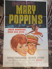 DISNEY'S MARY POPPIN'S (1964) Original Movie poster Folded Unused cond R-1980 picture