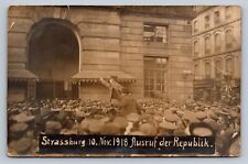 Postcard FRANCE Strasbourg New Republic WW I Soldiers Blank Back D894 picture