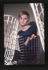 Twiggy 1960's Modeling Fashion Shoot MCM Bertoia Chair Photo Agency Transparency picture