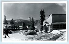 RPPC WESTWOOD, CA ~ STREET SCENE in WINTER c1950s Cars Eastman Postcard picture