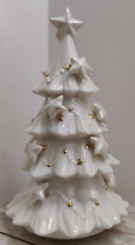 Vintage ~ Musical Porcelain Revolving Christmas Tree ~ 24K Gold Accents ~ 8.5