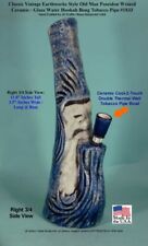 Classic Vintage Earthworks Old Man Poseidon Ceramic Glass Tobacco Bong Waterpipe picture