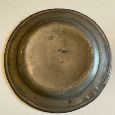 antique Worn Pewter Plate charger hall marked And Initials Lots Of Wear picture