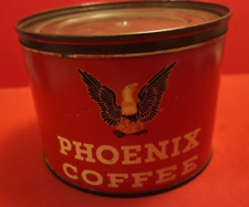 Vintage PHOENIX One Pound Advertising Coffee Tin Can Schnull Co Indianapolis Ind picture