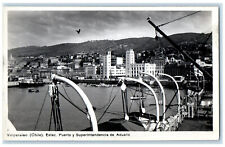 c1940s Port Station Customs Superintendency Valparaiso Chile RPPC Photo Postcard picture