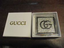 GUCCI LADIES POCKET MAKE UP MIRROR IN BOX WITH CLOTH BAG 2 3/4 X 3 picture