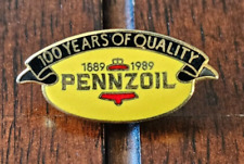 Vintage Pennzoil Oil 100 Year Anniversary Pin 100 Years of Quality 1889-1989 picture