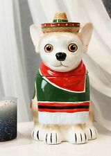 Ceramic Cinco De Mayo Chihuahua Dog With Sombrero Hat And Serape Cookie Jar 10