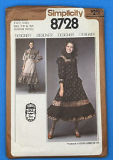 Gunne Sax Ruffles Cottagecore Dress Pattern Simplicity 8728 7/9 J UNCUT 70's VTG picture