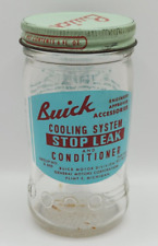 Vintage Buick Cooling System Stop Leak Empty Glass Jar General Motors GM Auto picture