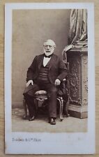 Disderi CDV Paris bearded Gentleman in frock coat, Wire Glasses, Vest, seated picture