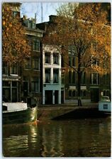 Postcard - Singel with Smallest House of Amsterdam, Netherlands picture