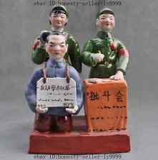 china wucai porcelain People's Liberation Army Red Army Struggle sessions statue picture