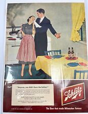 1952 vintage Schlitz beer print ad the Beer that made Milwaukee famous picture