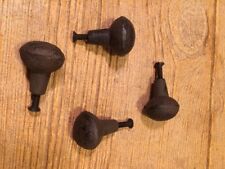 Four Cast Iron Round Antique Drawer Pulls Knobs 1 1/4