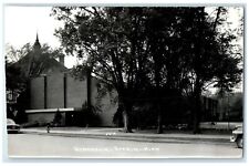 c1950's Gymnasium Scene Street Cars Aitkin Minnesota MN RPPC Photo Postcard picture