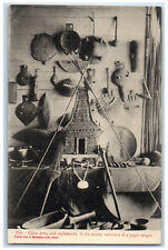 c1940's Fijian Arms & Implements Cooking Pan Reduction of Pagan Temple Postcard picture