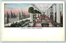 Salt Lake City Utah UT Postcard Hotel Utah Roof Garden Interior c1905s Antique picture