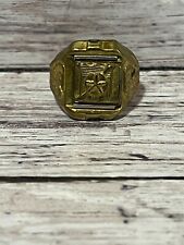 1942 Captain Midnight Secret Compartment Ring Adjustable Brass Ring picture