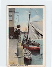 Postcard Wharf Scene Gloucester Massachusetts USA picture