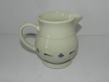 Longaberger Woven Traditions Pottery Classic Blue Sauce Pitcher picture