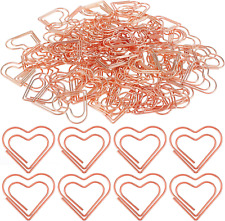 100Pcs Rose Gold Heart Paper Clips Cute Small Paper Clips for Funny Heart Clips  picture