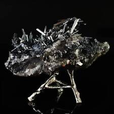 446g Natural Stibnite Cluster Crystal Quartz Mineral Specimen Decoration Energy picture